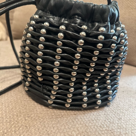 Black Zara  Studded Bucket Bag - Picture 6 of 7